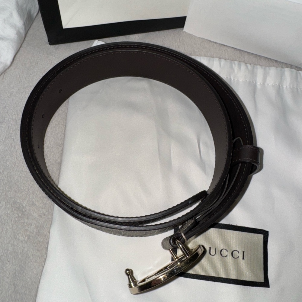 Gucci Dark Brown Belt with Silver Buckle - Picture 3 of 6